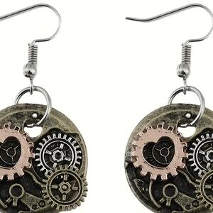 Steampunk Chic Gear Earrings